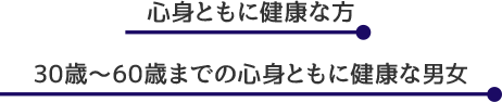 心身ともに健康な方 30歳～60歳までの心身ともに健康な男女